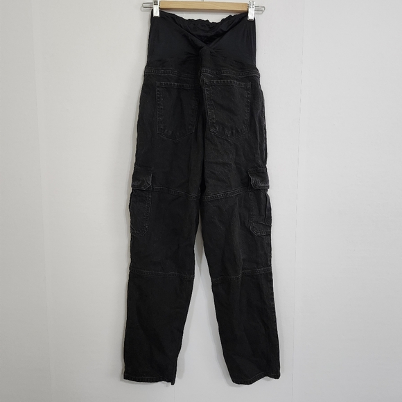 Isabel Maternity Black Cargo Jeans Size 4 - Picture 3 of 6